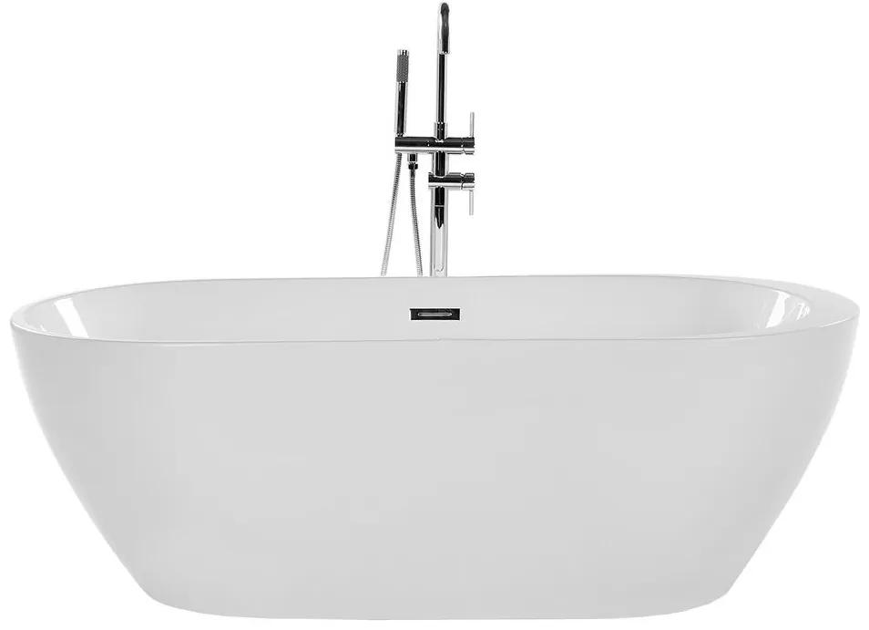 Banheira autónoma em branco 150 cm ovalada NEVIS Beliani