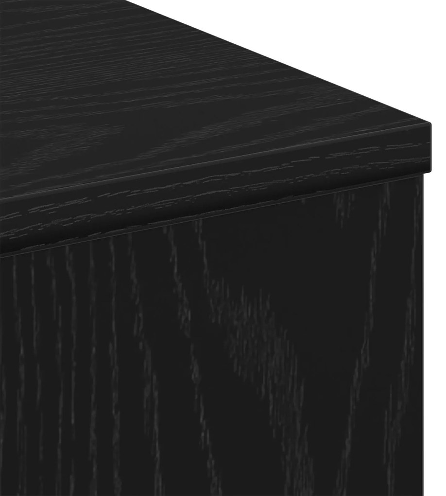 Mesa de Centro Carvalho Preto 90x67x33 cm Madeira de Engenharia