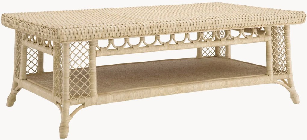 Mesa de centro em vime com prateleira Saba