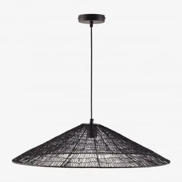 Candeeiro De Teto Em Ferro Benilde Ø65 Cm Preto - Sklum