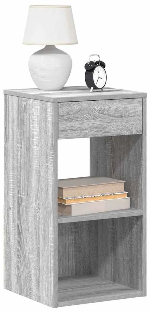 Mesas de cabeceira com gaveta 2pcs 35x34x66,5cm cinzento sonoma