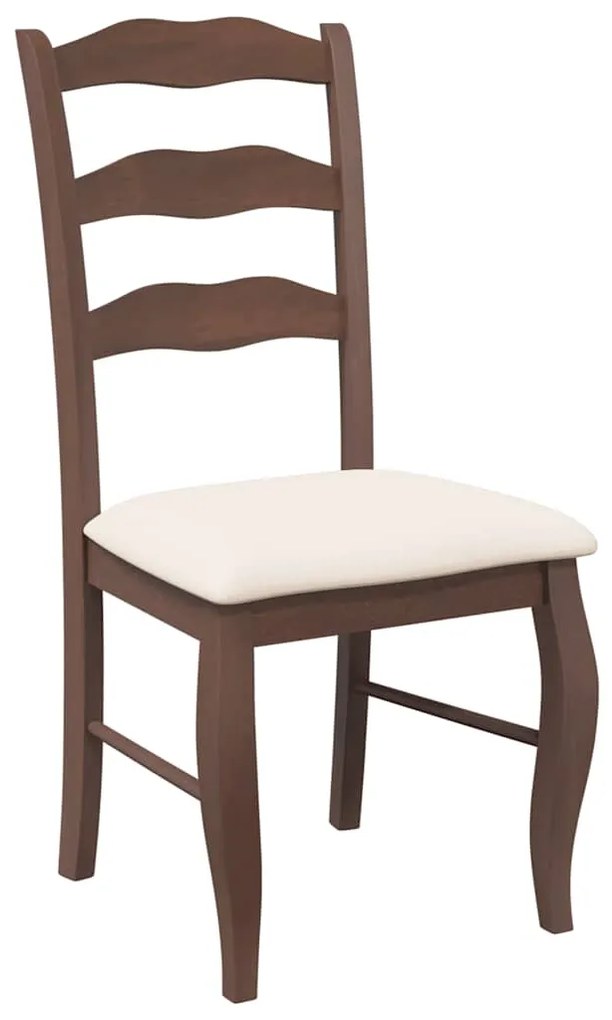 Cadeiras de jantar com almofadões 2 pcs madeira maciça castanho
