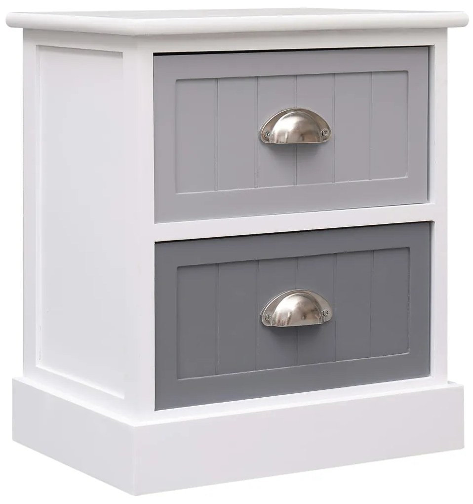 vidaXL Mesa de cabeceira 38x28x45 cm madeira paulownia cinzento