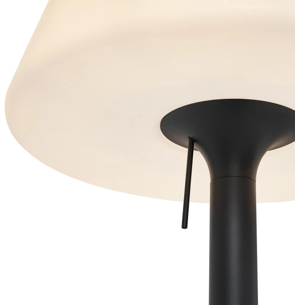 Candeeiro de Pé Moderno para Exterior Preto com Abajur Branco IP44 - Big Virginia Moderno