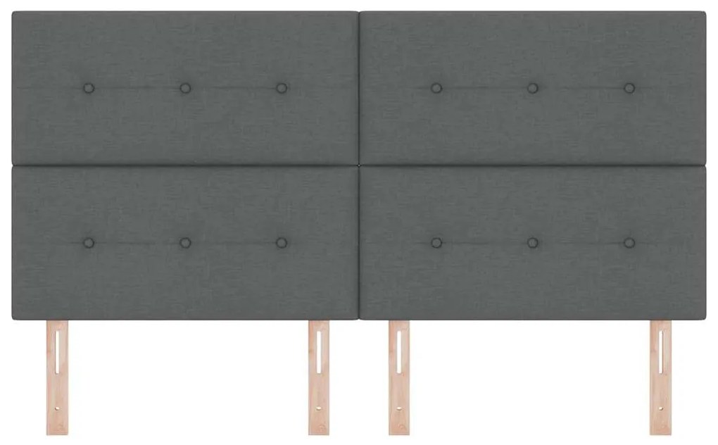 Cabeceira vidaXL Botões Estofada Cinza Escuro 180 cm Tecido