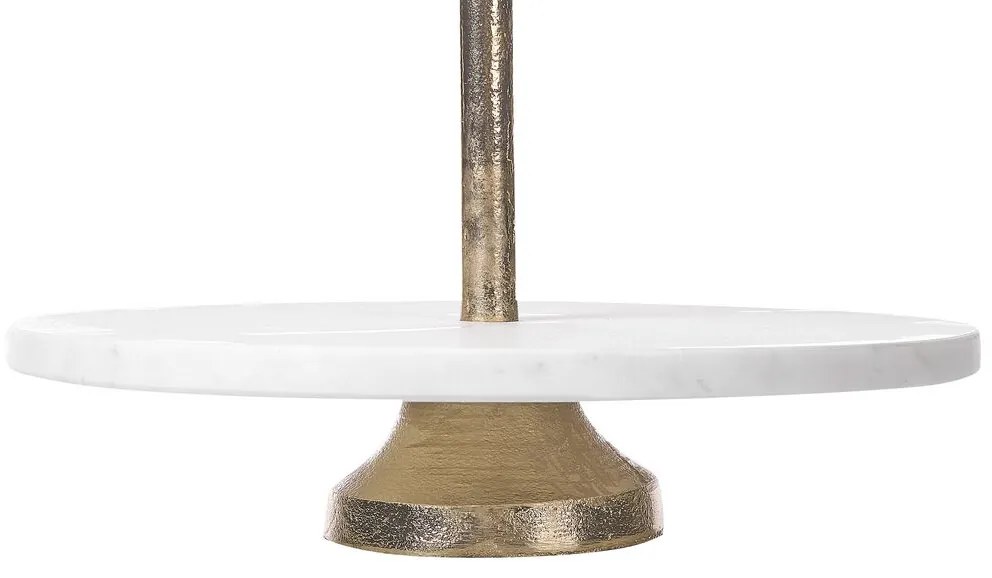 Fruteiro com 2 pratos em dourado e branco 50 cm TARUM Beliani