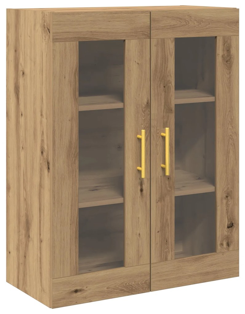 Armário de Parede vidaXL com Portas de Vidro Carvalho Artesão 69,5x34x