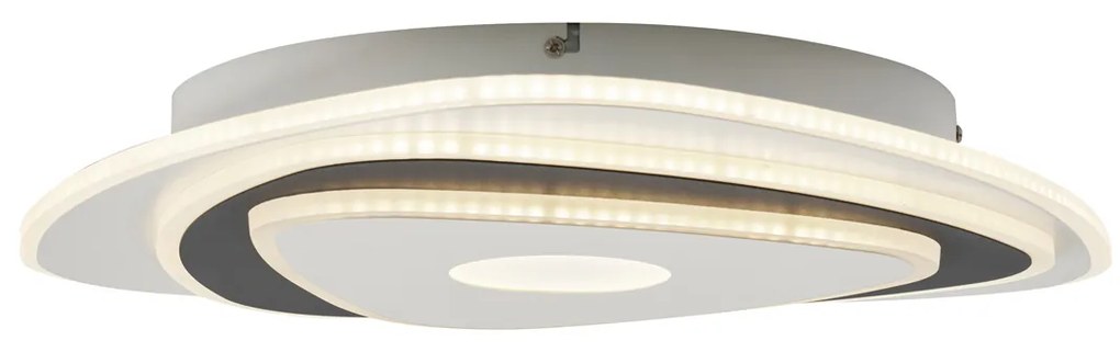 Plafon de design branco com forma orgânica cinza escura incluindo LED regulável - Taylor Design
