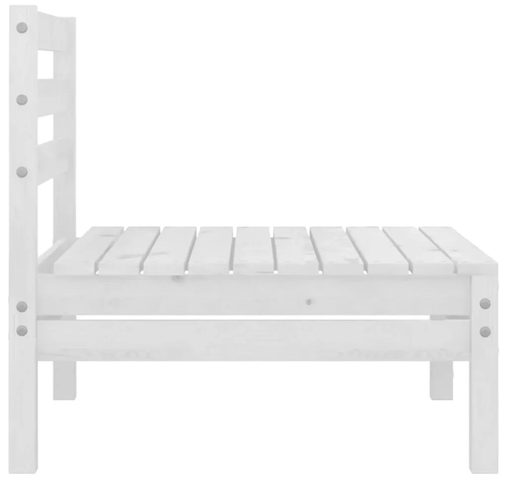 3 pcs conjunto lounge de jardim pinho maciço branco