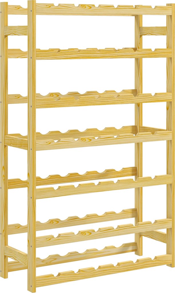 HOMCOM Garrafeira de Madeira para 42 Garrafas Garrafeira para Vinho de 7 Níveis 63x25x102 cm Madeira | Aosom Portugal