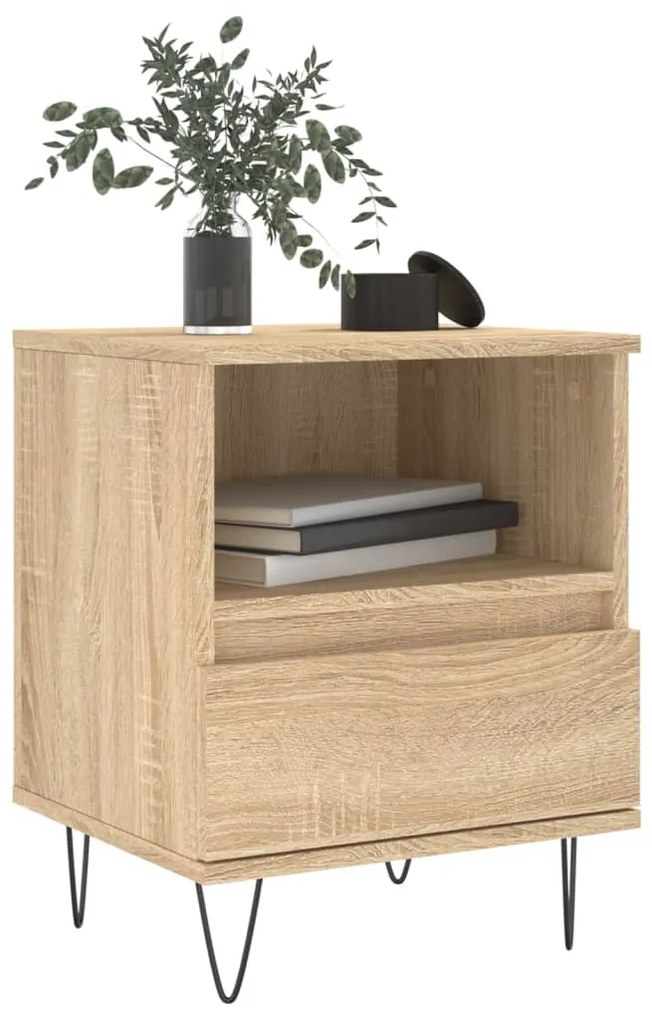 Mesa de cabeceira 40x35x50 cm derivados madeira carvalho sonoma