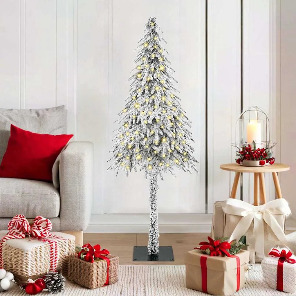 vidaXL Árvore de Natal com 150 LEDs com suporte Branco 120 cm PE e Aço