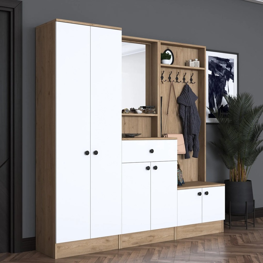Cabide P6 – Nogueira e Branco – 179,4x182,8x35,5 cm