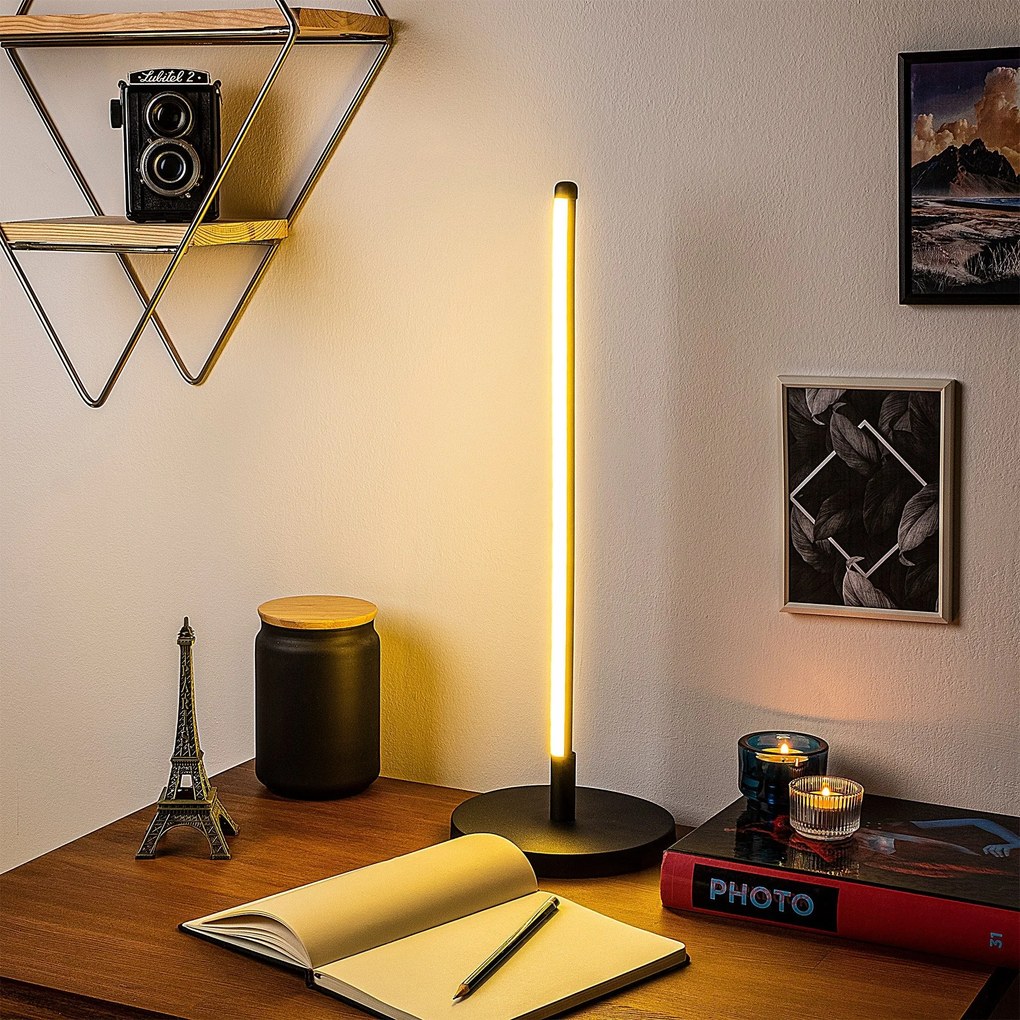 Candeeiro de Mesa Only – Preto – Diâmetro 18 cm Altura 51 cm