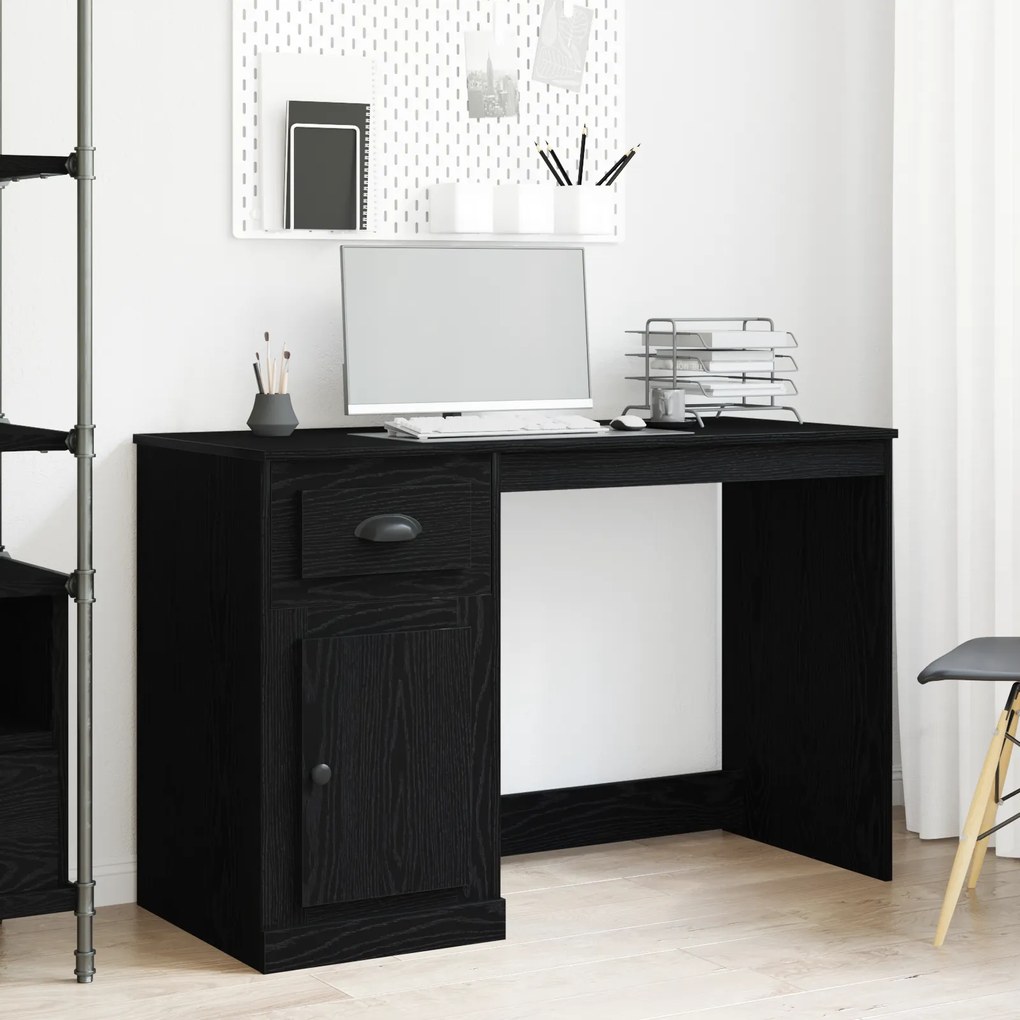vidaXL Escrivaninha com Armazenamento Carvalho Negro 50x115x75 cm Madeira engenheirada