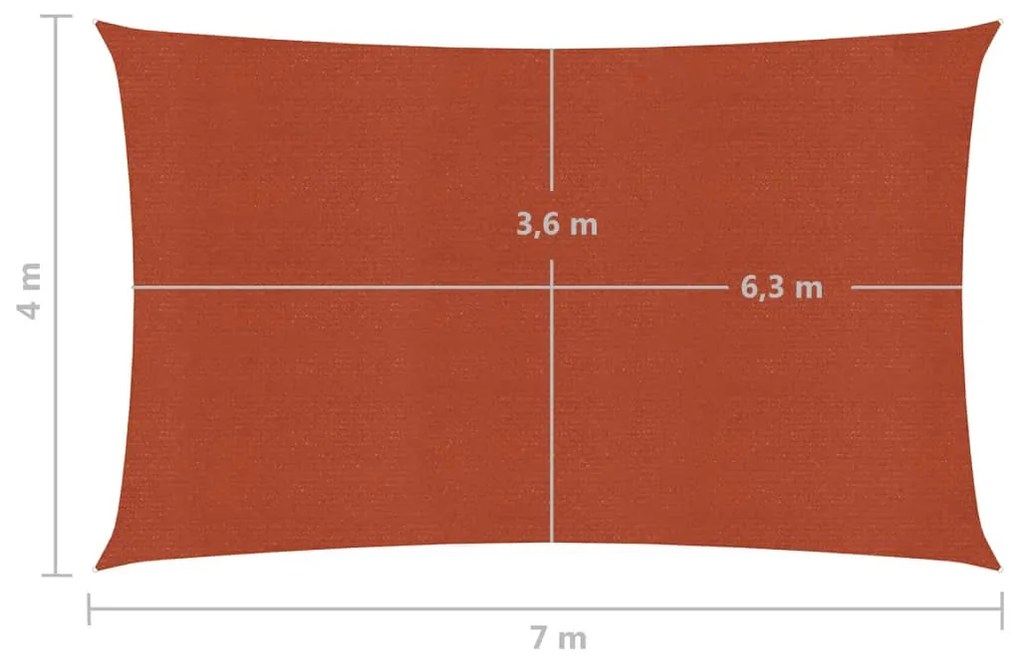 Para-sol estilo vela 160 g/m² 4x7 m PEAD terracota