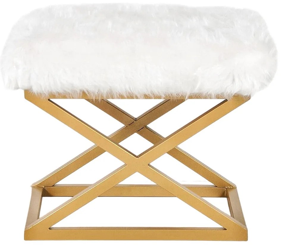 Pouffe Capraz – Gold White – 50 cm x 42 cm x 40 cm