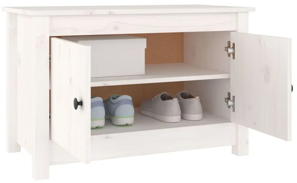 Sapateira 70x38x45,5 cm pinho maciço branco