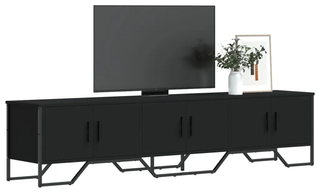Móvel de TV 180x34x41 cm derivados de madeira preto