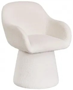 Cadeira De Jantar Estofada Erica Com Braços Caracóis Blanco - Sklum