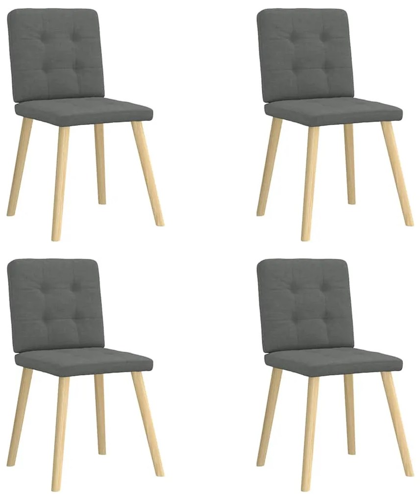 vidaXL Cadeiras de jantar 4 pcs tecido cinzento-escuro