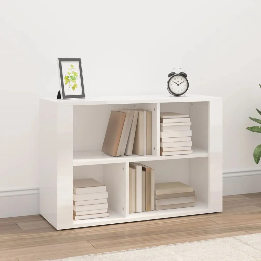 vidaXL Aparador 80x30x54 cm derivados madeira branco brilhante