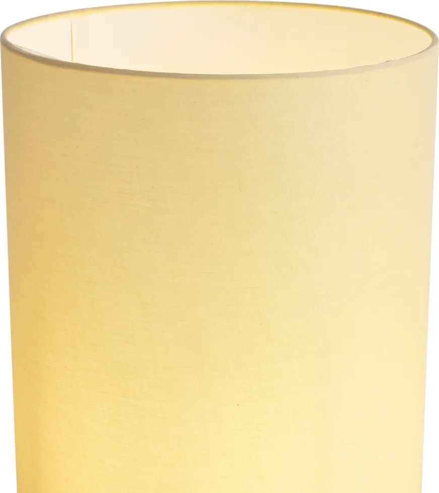 Candeeiro de pé inteligente de madeira com abajur bege incluindo WiFi A60 - Stojon