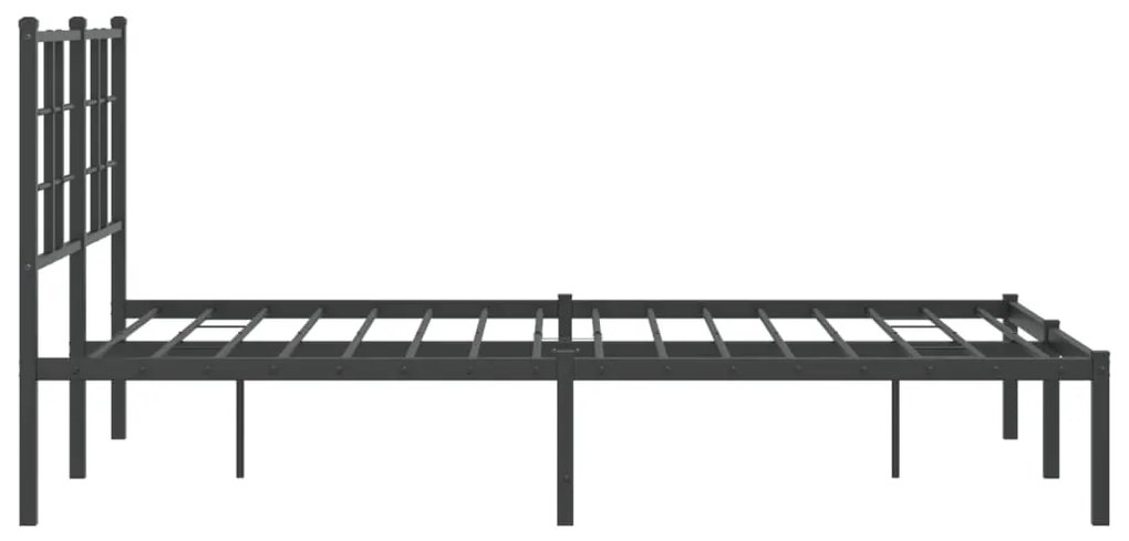 Estrutura de cama com cabeceira 120x200 cm metal preto
