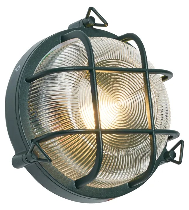 Candeeiro de Parede e Teto Exterior Verde Escuro Redondo IP44 - Noutica Industrial