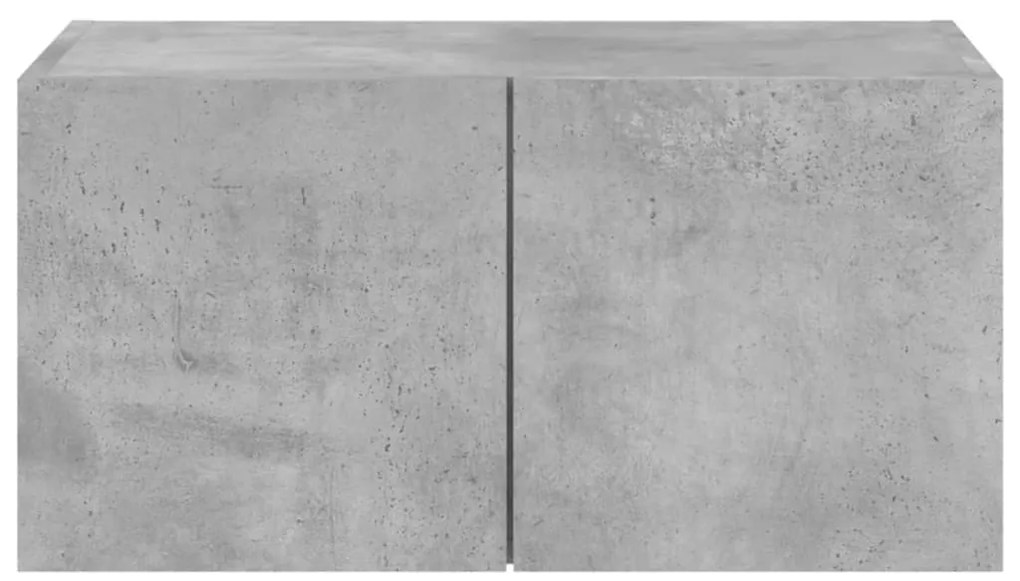 Móvel de parede p/ TV c/ luzes LED 60x35x31 cm cinza cimento