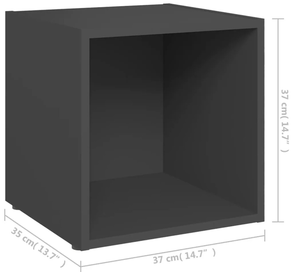 Móveis de TV 2 pcs 37x35x37 cm derivados de madeira cinzento