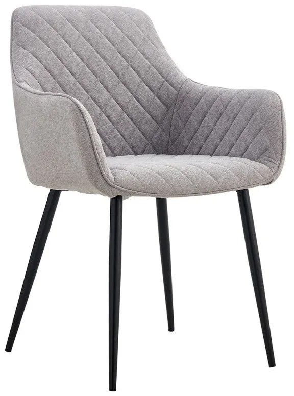 Conjunto de 2 Cadeiras Lince em Tecido Cinzento - Design Moderno