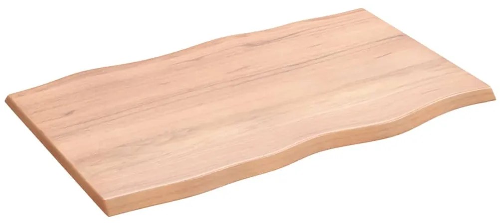 Tampo de mesa com bordas vivas carvalho tratado castanho-claro