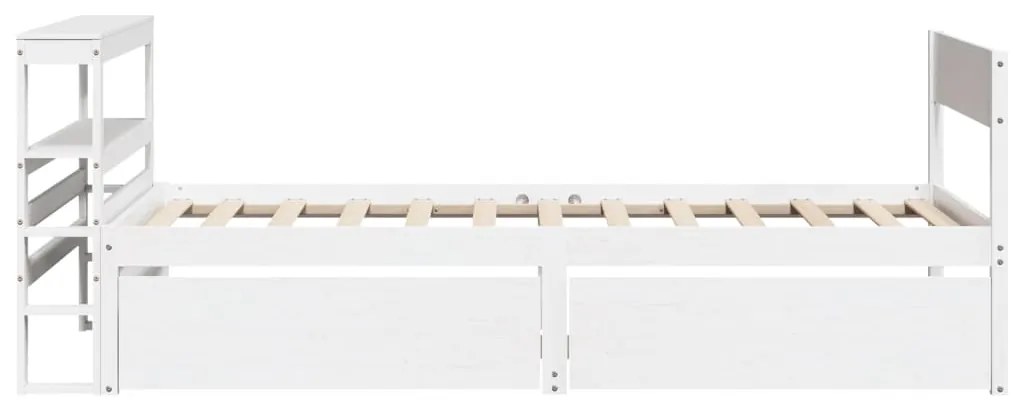 Cama sem colchão 75x190 cm madeira de pinho maciça branco