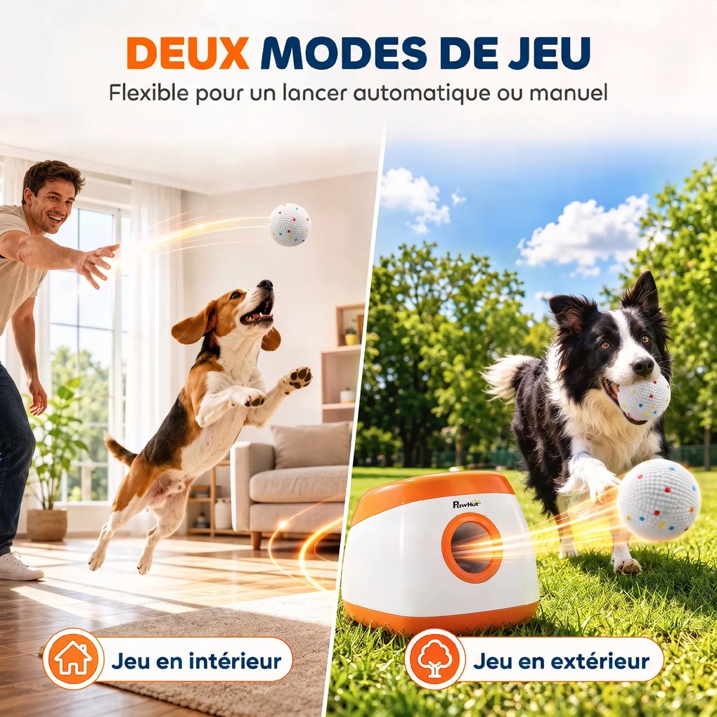Conjunto de 6 Bolas para Cão, 5,8 x 5,8 x 5,8 cm, Compatíveis com Lançador Automático, Brancas