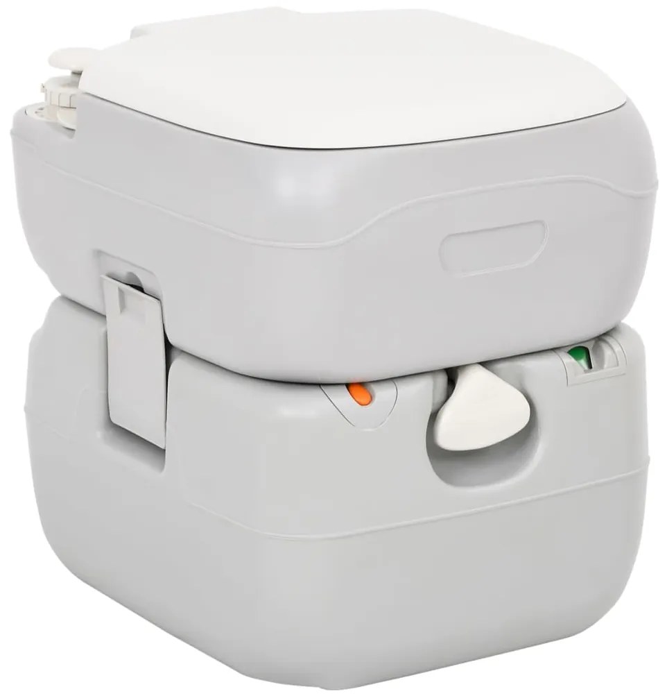 Sanita portátil p/ campismo 22+12 L PEAD cinzento e branco