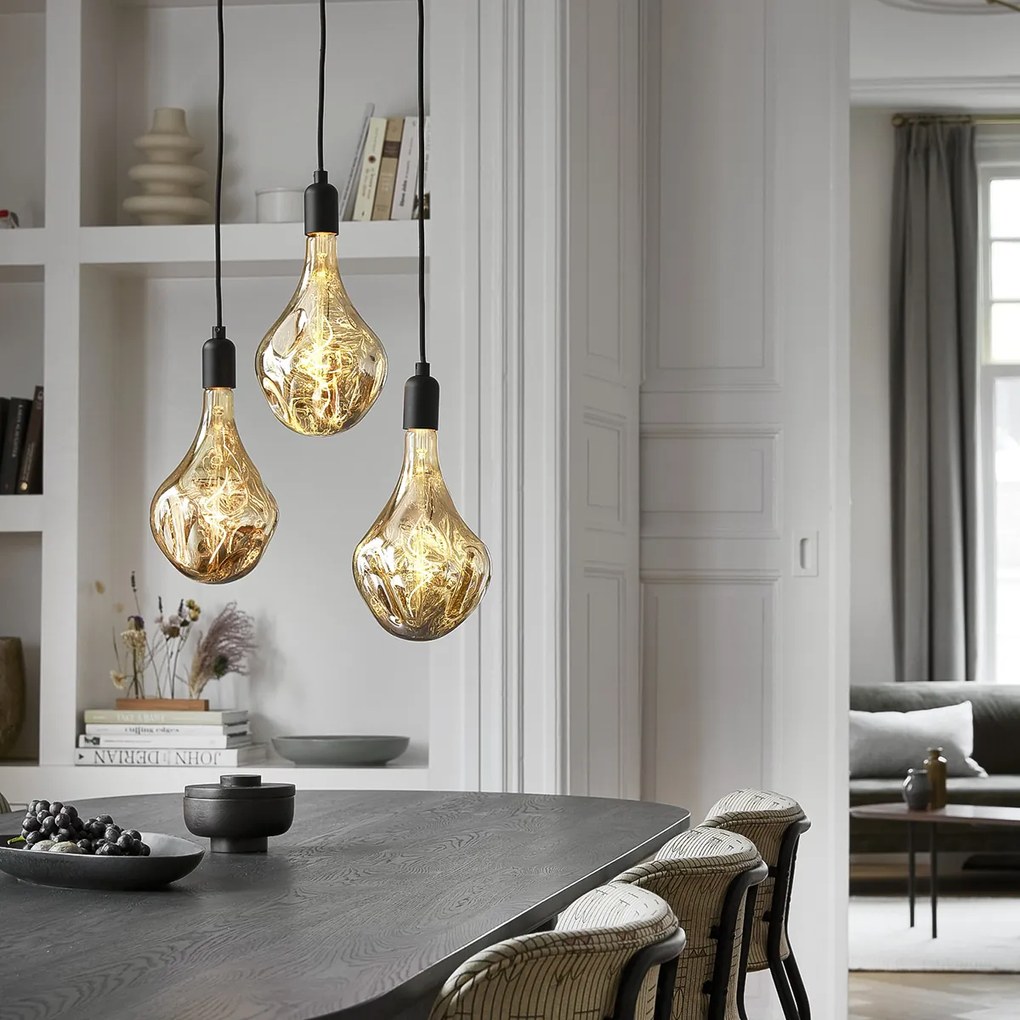 Lâmpada LED regulável E27 G165 espelho dourado 6W 100lm 1800K