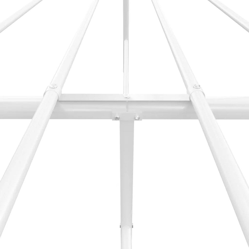 Estrutura de cama com cabeceira e pés 160x200 cm metal branco