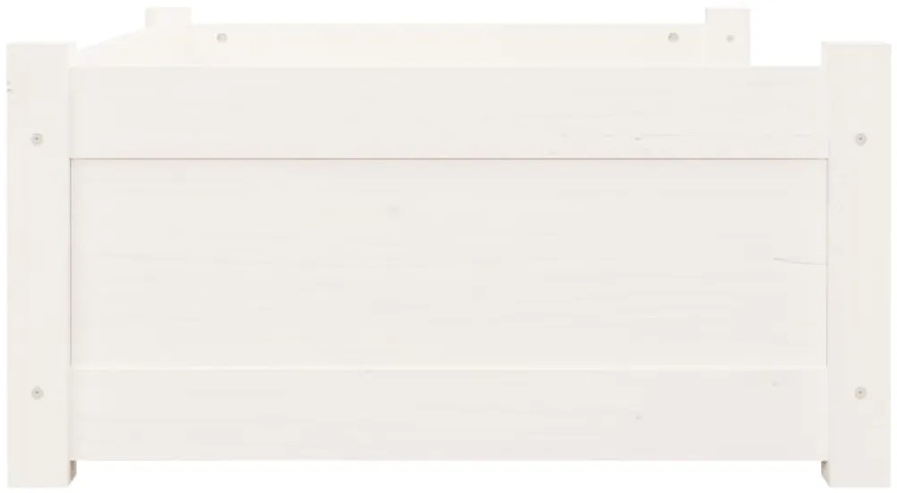 Cama para cães 75,5x55,5x28 cm madeira de pinho maciça branco