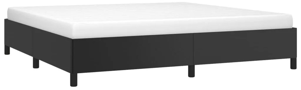 Estrutura de cama 200x200 cm couro artificial preto