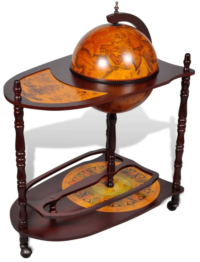 240699 vidaXL Suporte garrafas vinho forma globo madeira eucalipto