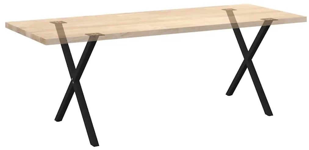 Pés de mesa de jantar em formato de X, 2 peças, preto, 80x (72-73) cm,