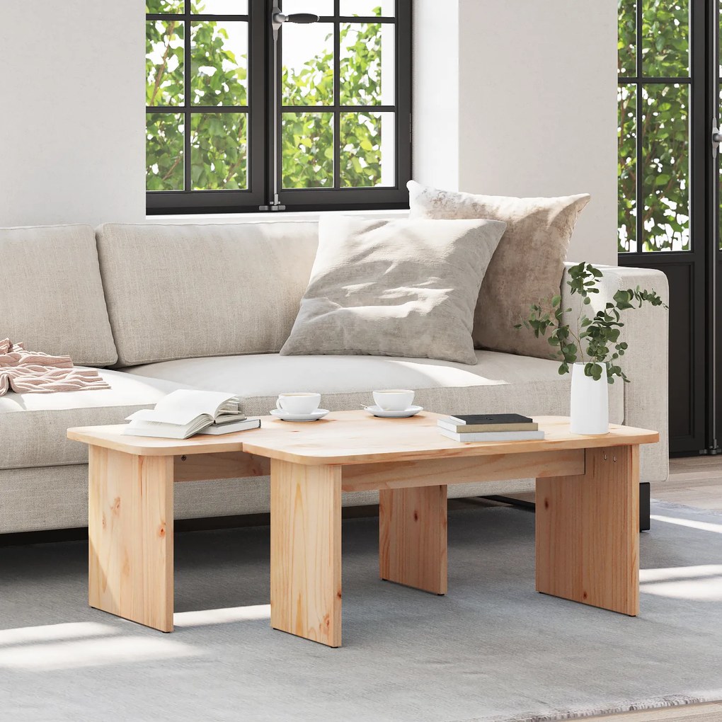 vidaXL Mesa de centro 2 pcs Natural 100 x 69 x 35.5 cm
