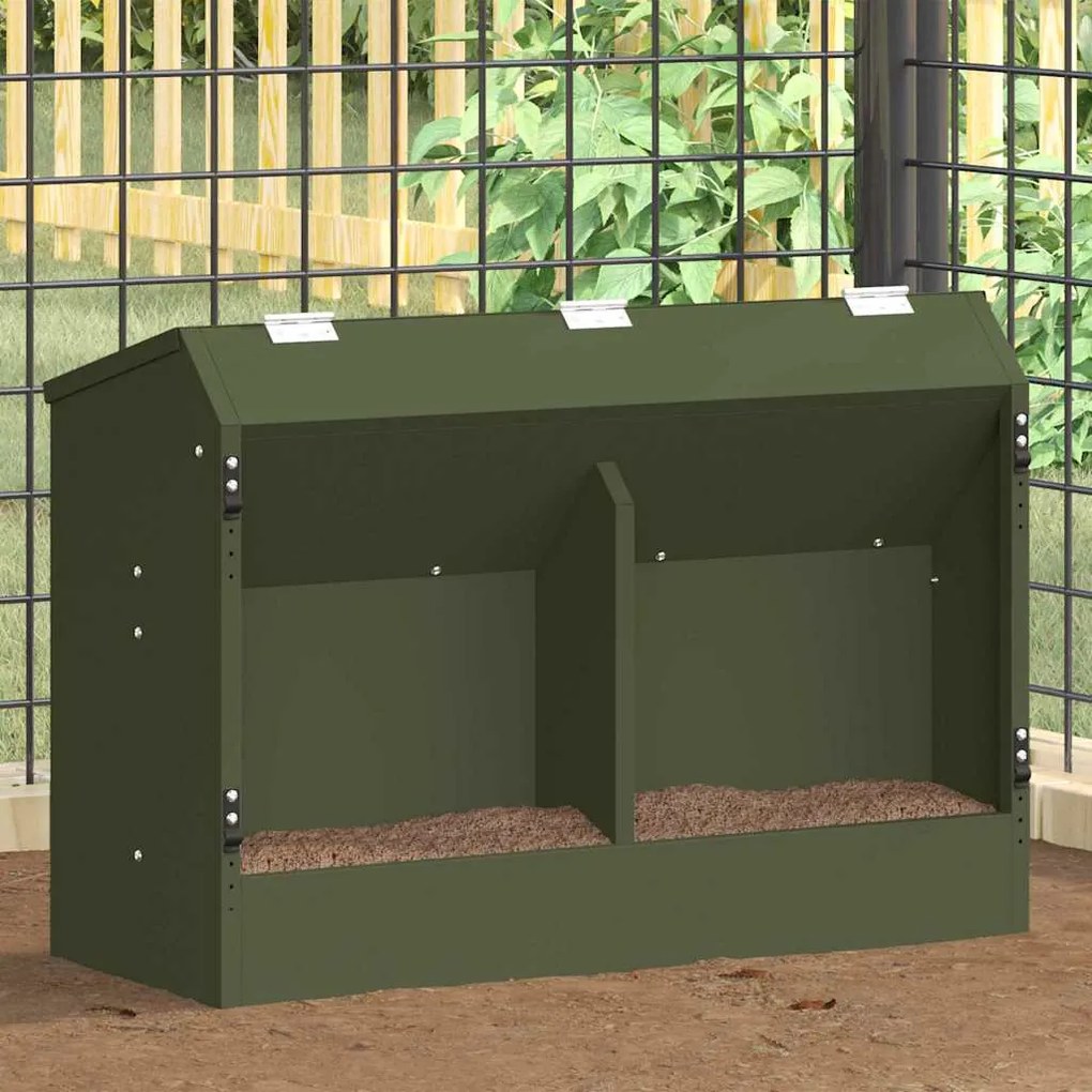 vidaXL Comedouro para Coelhos Verde Oliva 64.5 x 25.5 x 45.5 cm
