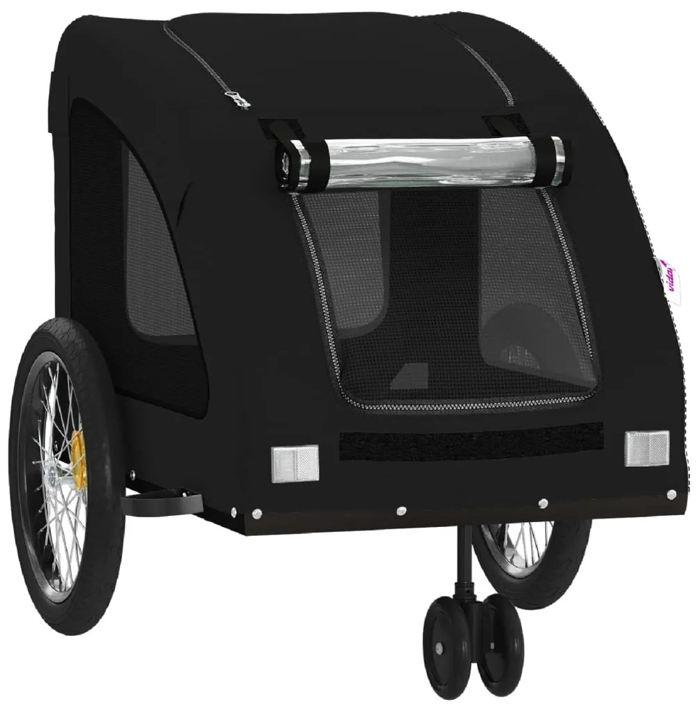 Reboque bicicleta p/ animais tecido oxford/ferro preto
