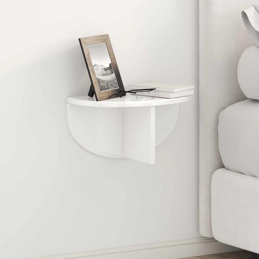 vidaXL Prateleira de Parede 2 pcs Branco Brilhante 38 x 19 x 19 cm