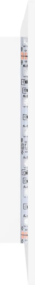 Armário espelhado casa de banho LED 80x12x45 cm acrílico branco