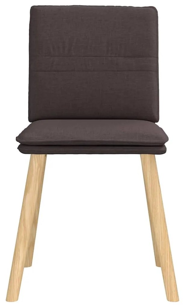 Cadeiras de jantar 4 pcs tecido castanho-escuro