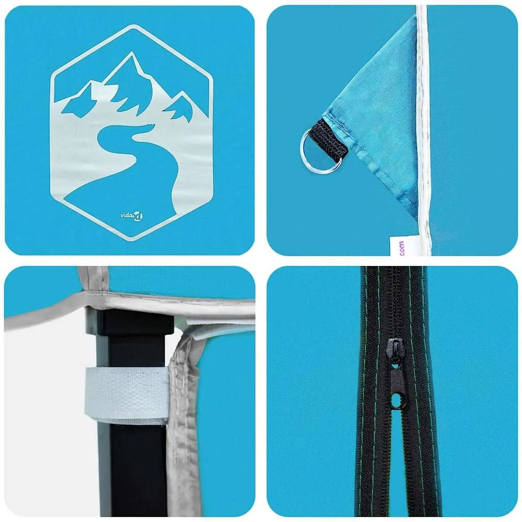 Tenda de Toldo Azul 250 x 250 x 227 / 236 / 245 cm Tecido Oxford
