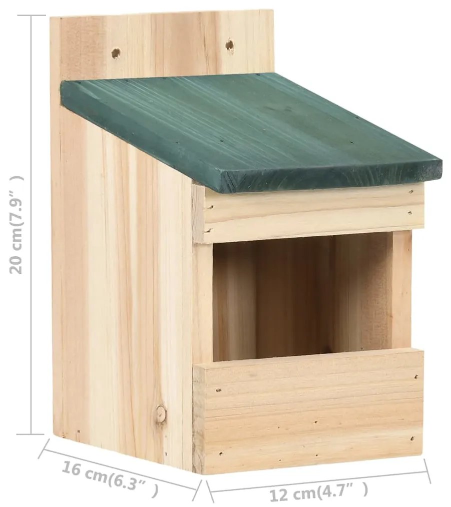 Casas para pássaros 4 pcs 12x16x20 cm madeira de abeto